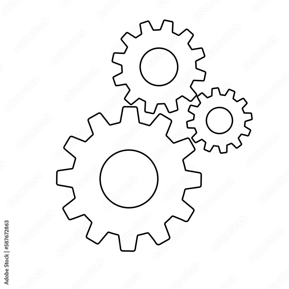 Gears sign simple icon on background