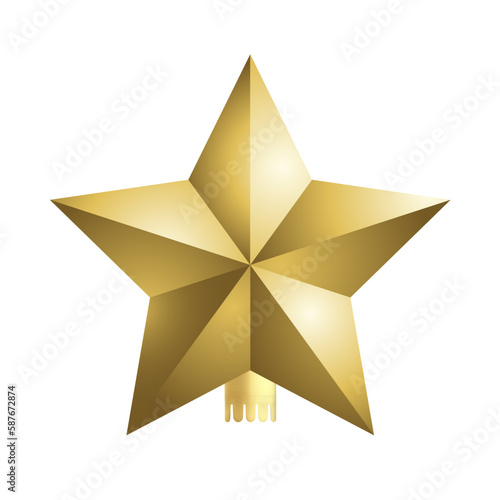 Wallpaper Mural Golden color star Christmas tree toy illustration Torontodigital.ca