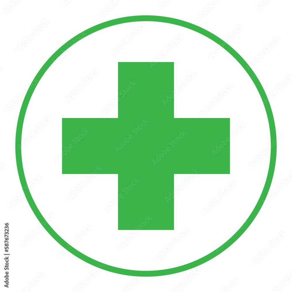 Simple Illustration of medical cross. Isolated flat icon Simple Illustration of medical cross. Isolated flat icon