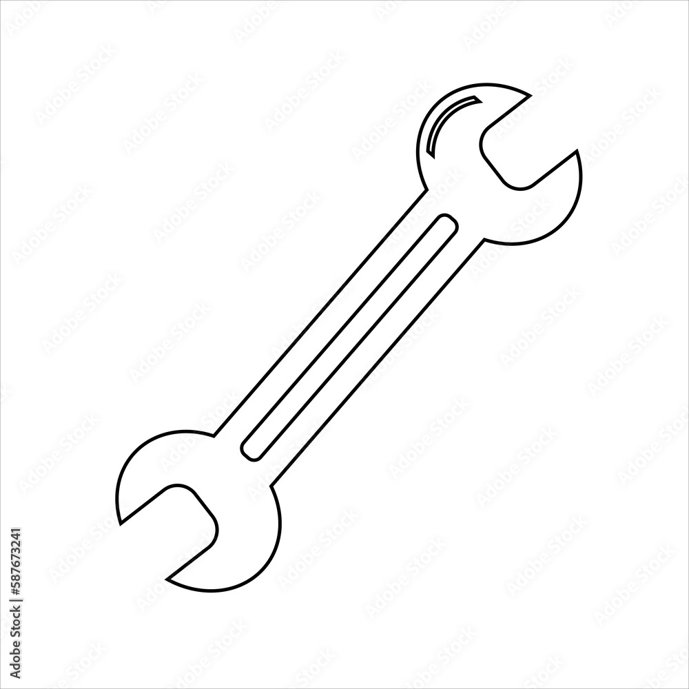 Simple spanner isolated on white background Simple spanner isolated on white background
