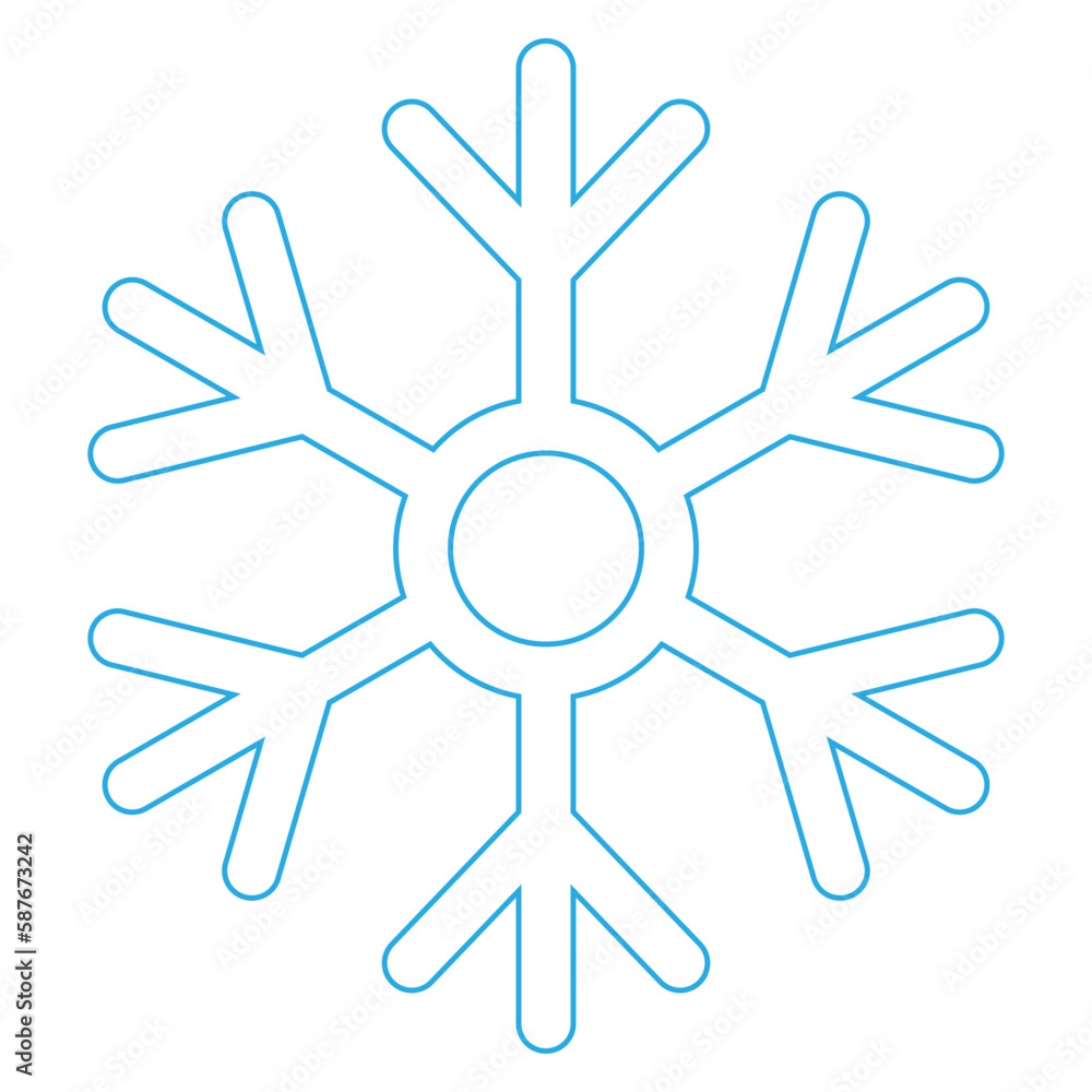 Simple illustration of winter snowflake for Christmas holiday Simple illustration of winter snowflake for Christmas holiday