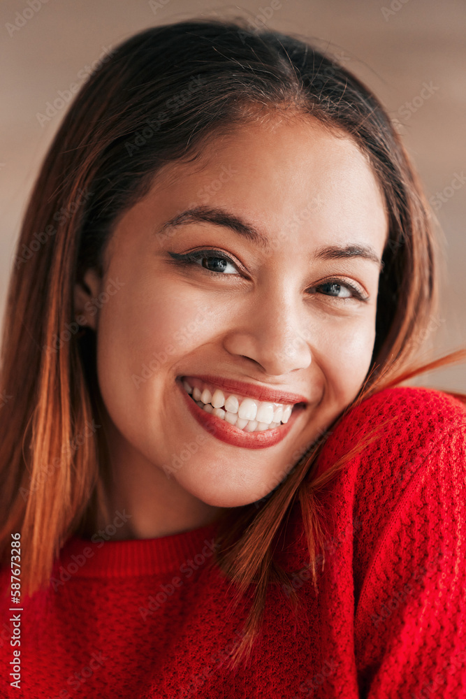 Happy, beautiful and portrait of a young woman isolated on a studio background. Happiness, content and closeup of the face of a girl relaxing, looking comfortable and attractive on a bokeh backdrop Happy, beautiful and portrait of a young woman isolated on a studio background. Happiness, content and closeup of the face of a girl relaxing, looking comfortable and attractive on a bokeh backdrop