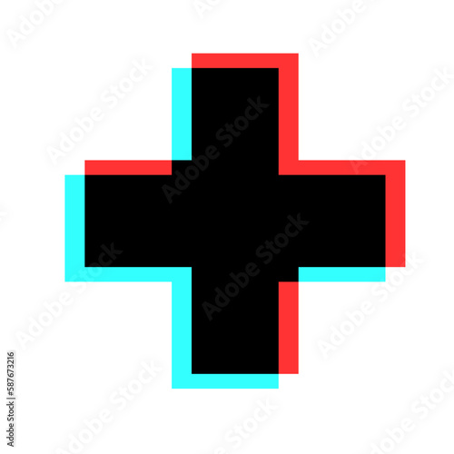 Simple Illustration of medical cross. Isolated flat icon