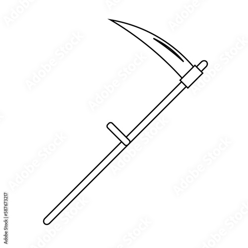 Simple illustration of scythe icon  Concept for Halloween day
