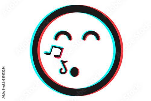 Smile icon Vector illustration in blue red and white colors