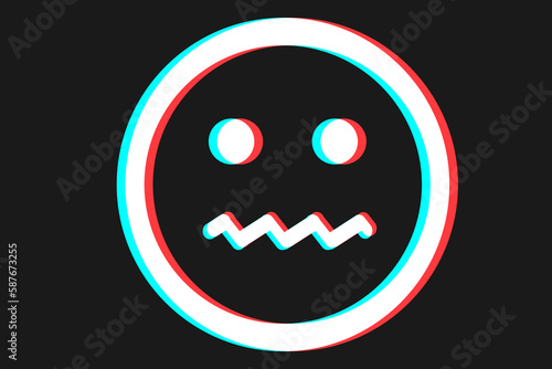 Smile icon Vector illustration in blue red and white colors