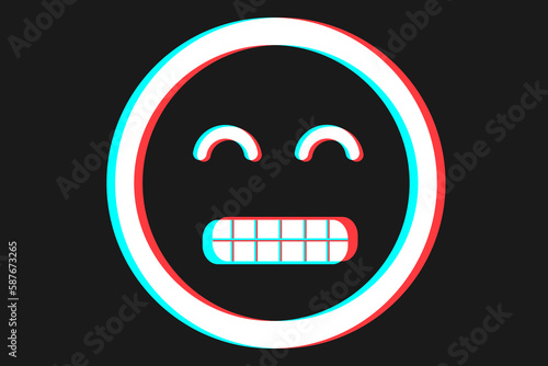 Smile icon Vector illustration in blue red and white colors