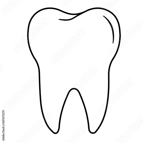 Tooth icon illustration on white background. Dentistry sign for mobile concept and web design