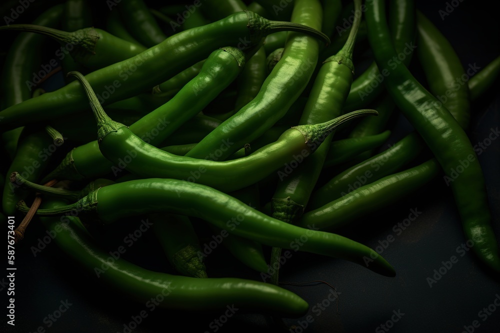 green chili peppers background, generative ai green chili peppers background, generative ai
