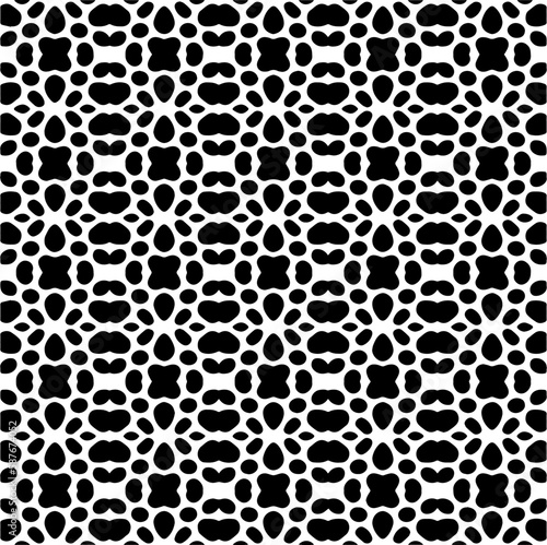 Dark background with abstract shapes. Black and white texture. Seamless monochrome repeating pattern for web page  textures  card  poster  fabric  textile.