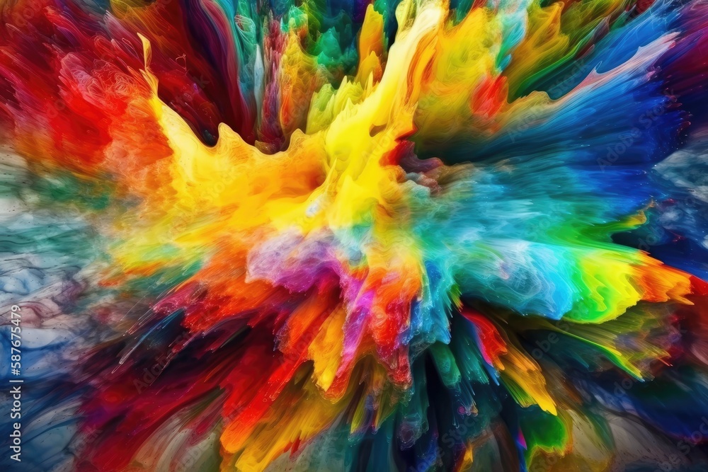 vibrant burst of colors exploding in the sky. Generative AI