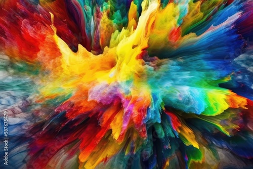 vibrant burst of colors exploding in the sky. Generative AI