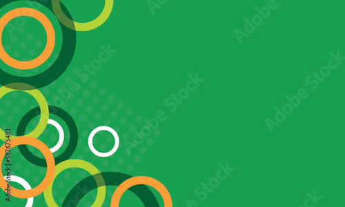 Modern green geometric background with circle element. Vector illustration