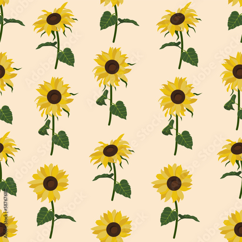 Fototapeta Naklejka Na Ścianę i Meble -  seamless pattern with sunflowers background.Eps 10 vector.
