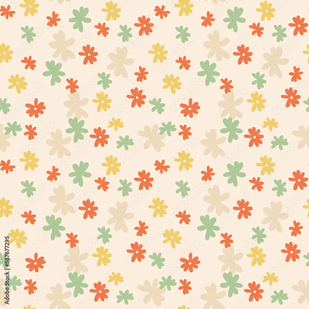 Seamless Spring pattern , Surface pattern design, Floral and Dots pattern, Textile design Seamless Spring pattern , Surface pattern design, Floral and Dots pattern, Textile design