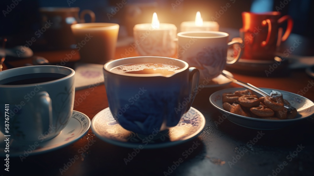 Intricate Fictional Japanese Porcelain with a Vibrant Landscape of Color and Detail Generated by AI