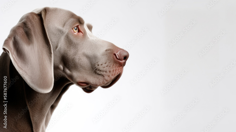 animal on the white Background dog Weimaraner generative ai animal on the white Background dog Weimaraner generative ai