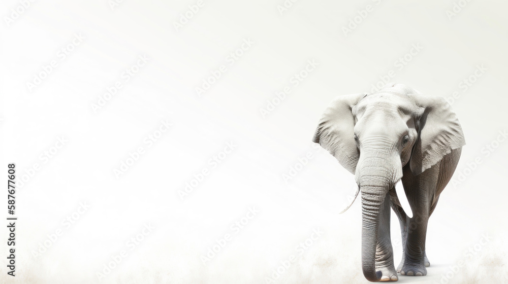 Obraz premium animal on the white Background elephant generative ai