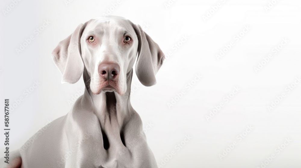 animal on the white Background dog Weimaraner generative ai animal on the white Background dog Weimaraner generative ai