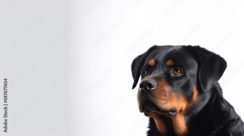 animal on the white Background dog Rottweiler generative ai animal on the white Background dog Rottweiler generative ai