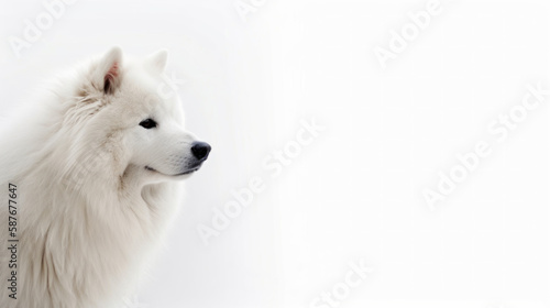 animal on the white Background dog Samoyed generative ai © Sergey