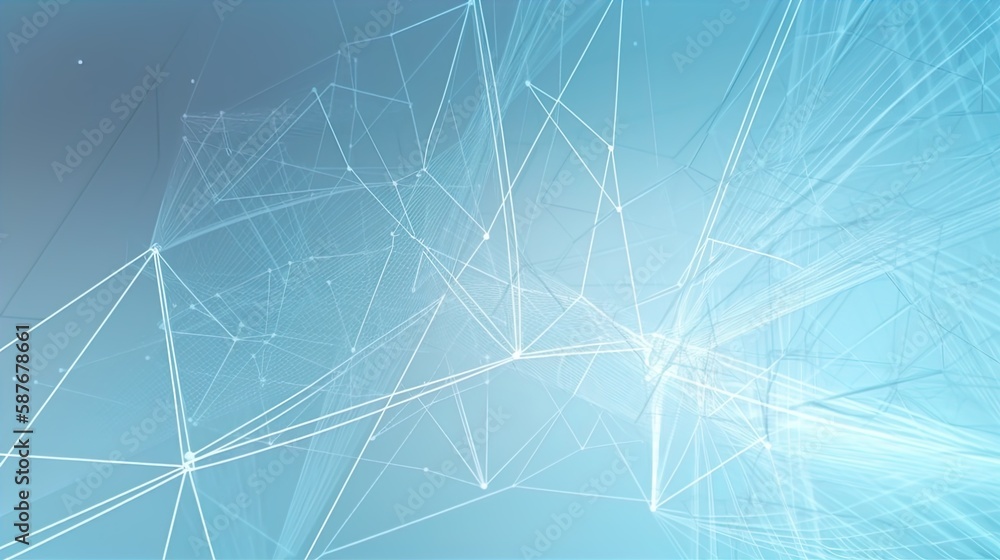 Bright electronic geometric wire frames overlay abstract light blue background Bright electronic geometric wire frames overlay abstract light blue background