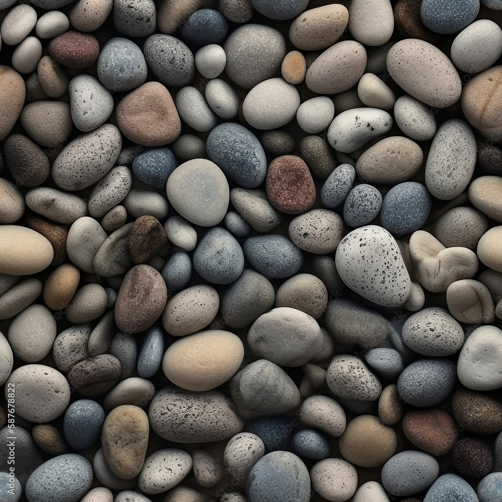 seamless gravel texture, material, big, beige and greytones, texture, stones, nature, created using generative AI seamless gravel texture, material, big, beige and greytones, texture, stones, nature, created using generative AI