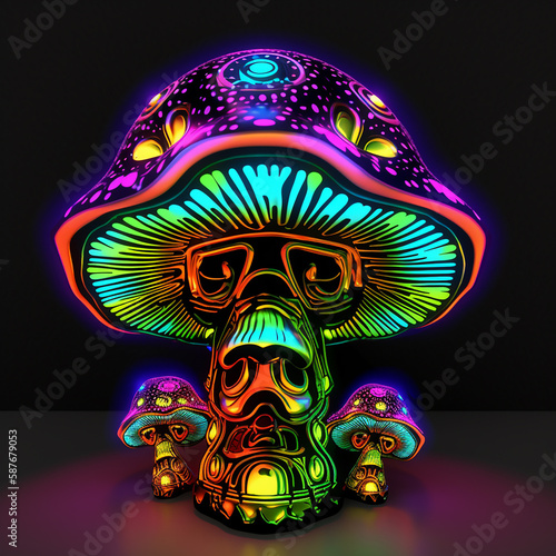 neon mushroom illustration