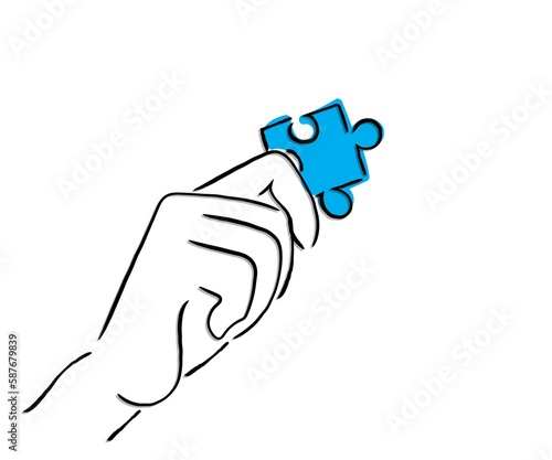 hand holding a missing puzzle piece