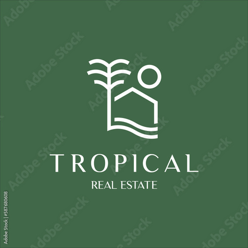 Tropical and Real Estate Logo Vector