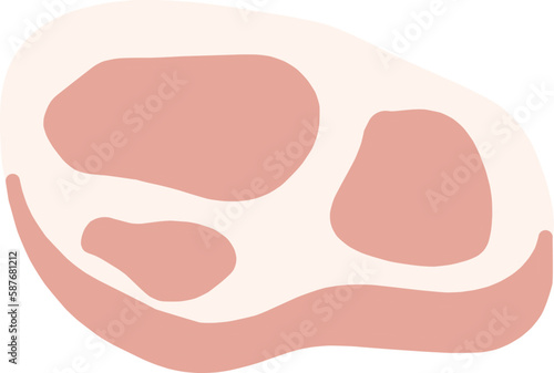 肉の切り身の主線なしイラスト