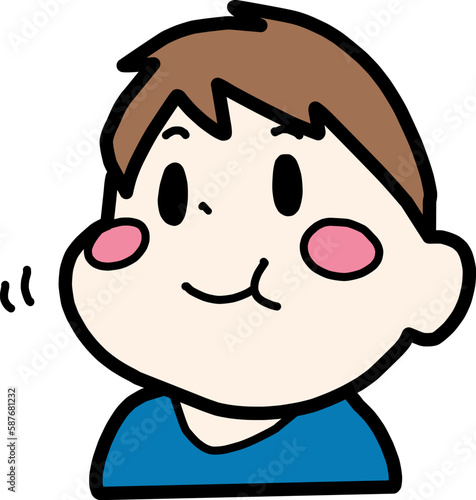 何か食べている人物の顔イラスト