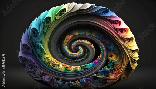 An animated swirl of colors that slowly fades to black Generative AI