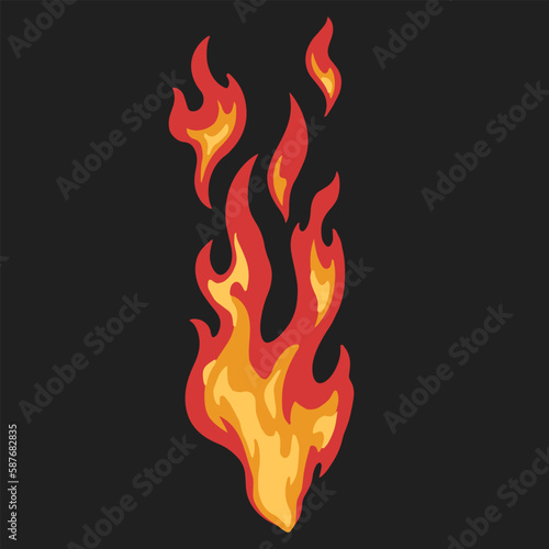 Fire torch simple sticker colorful