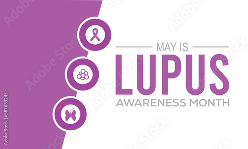 Lupus Awareness Month observed in May. banner design template Vector illustration.