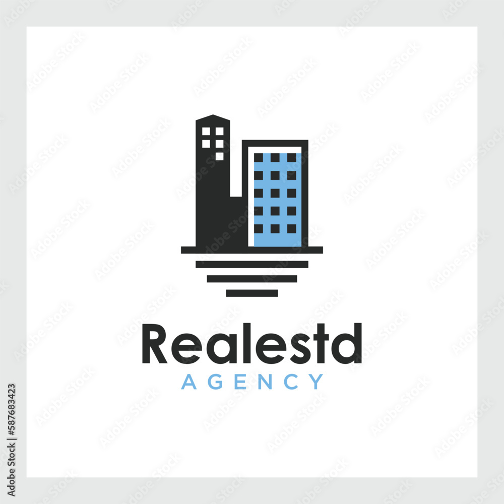Creative modern building real estate logo design with business card vector template. Logo can be used for icon, brand, identity, inspiration, construction, architecture, and business company Creative modern building real estate logo design with business card vector template. Logo can be used for icon, brand, identity, inspiration, construction, architecture, and business company
