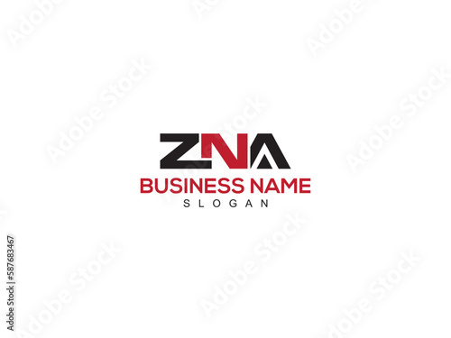 ZNA z n a Alphabet Letter, ZN zna Initial Logo Icon For Business