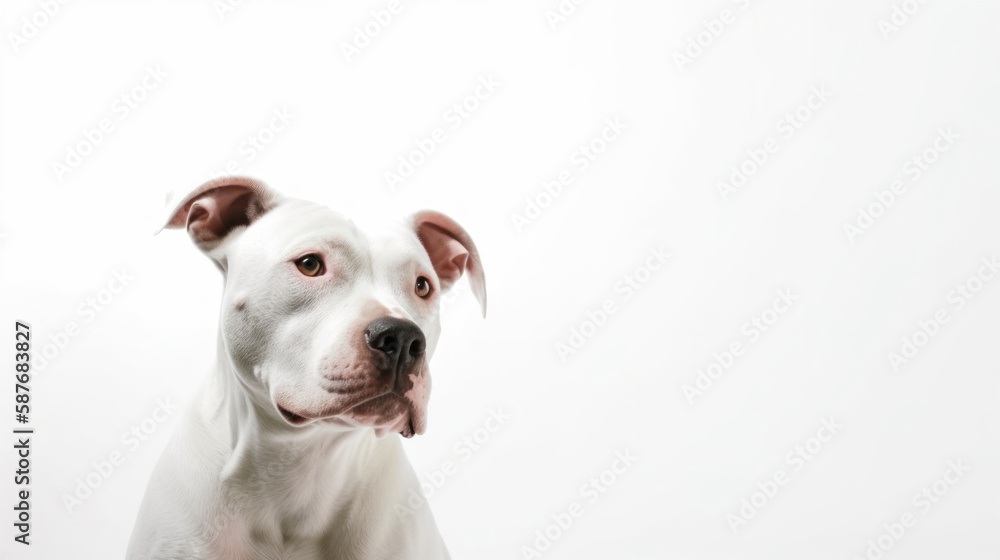 animal on the white Background dog pit bull generative ai