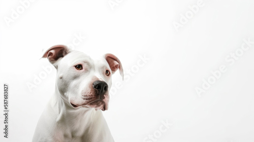 animal on the white Background dog pit bull generative ai