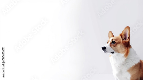animal on the white Background dog Pembroke Welsh Corgi generative ai