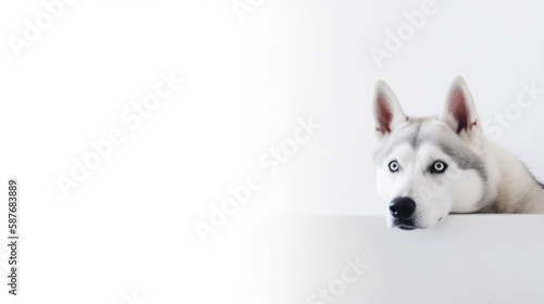 animal on the white Background dog generative ai
