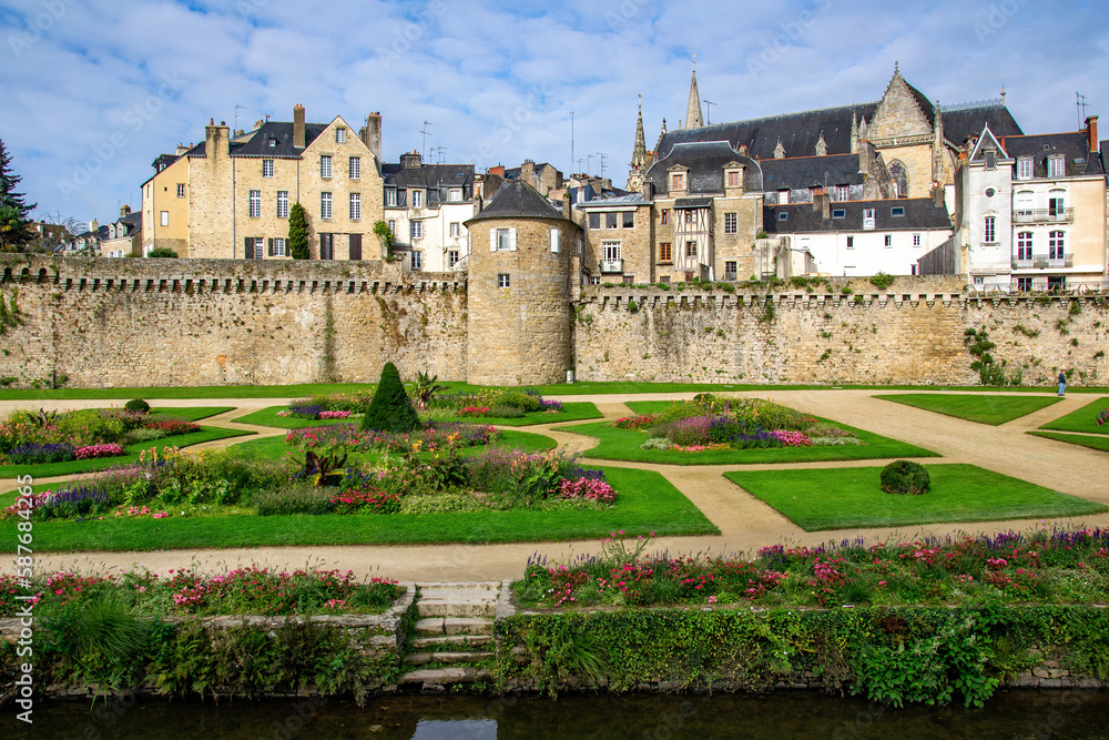 The ramparts and the city of Vannes