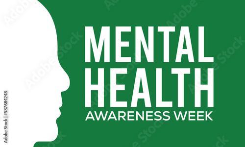 Mental Health Awareness Week in May. madicale banner design template Vector illustration background.