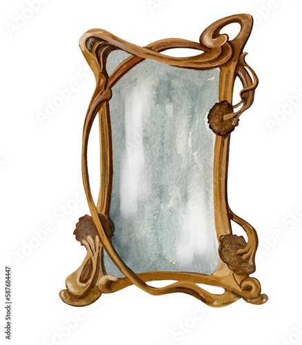 antique mirror frame,Mirror art nouveau