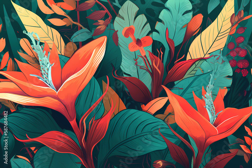 Tropical plants and flowers