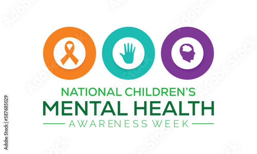National Children's Mental Health awareness week in May. banner design template Vector illustration background.