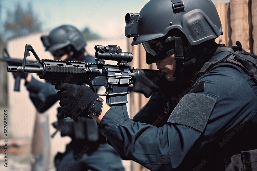Special forces Anti-terrorist on mission. Generative AI. Special forces Anti-terrorist on mission. Generative AI.