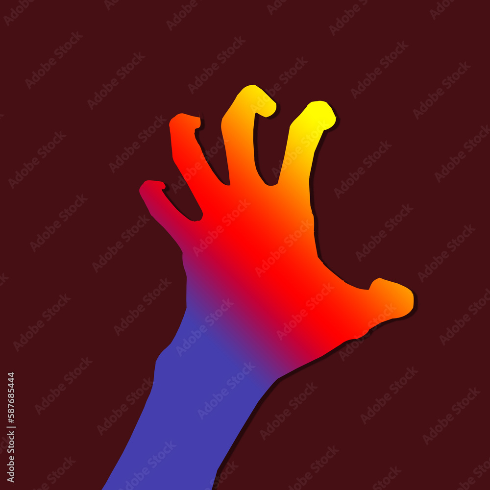 Obraz premium hand drawn illustration with rainbow background