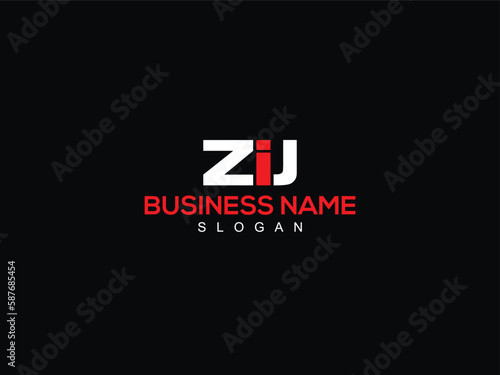 Typography ZIJ Letter Type Logo, Alphabet ZI zij z i j Business Logo Design For You photo