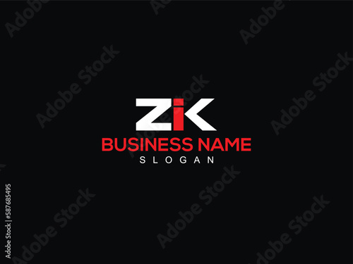 Typography ZIK Letter Type Logo, Alphabet ZI zik z i k Business Logo Design For You photo